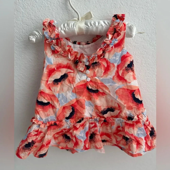 Janie and Jack poppy print ruffle dress 6-12m - Picture 5 of 5